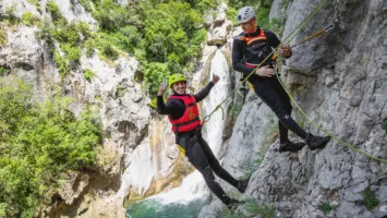 Abseil on canyoning tour on Cetina river