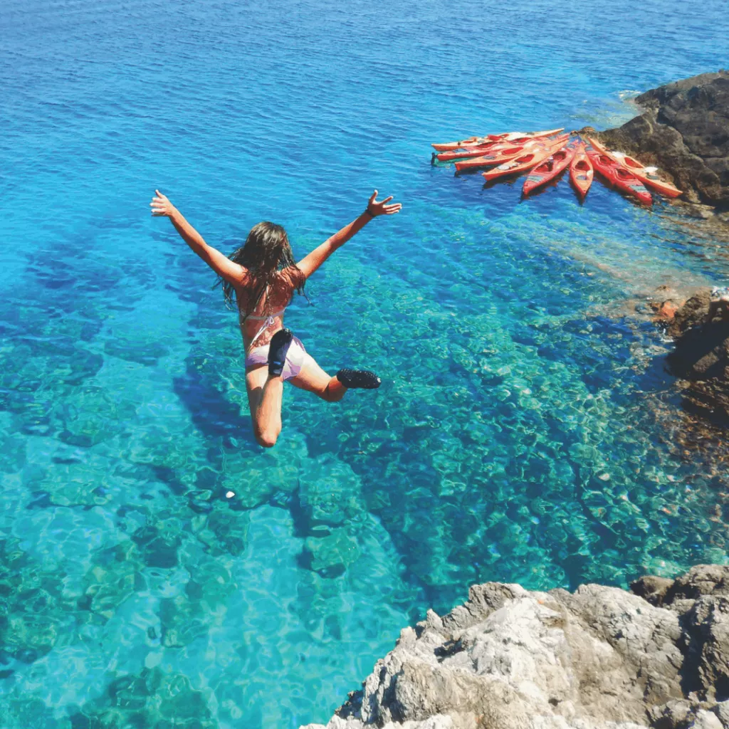 Cliff jumping and sea kayaking on Croatian Islands