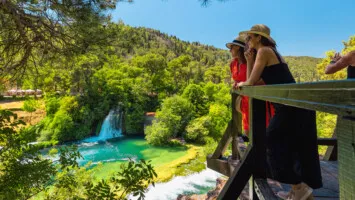 Krka Waterfalls relaxing view