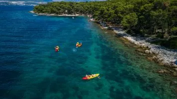 Kayaking boats in Adriatic near Split