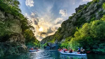Beautiful nature on Cetina river rapid rafting tour
