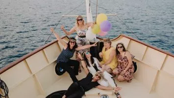 Group of girls enjoying a ride on Polaris boat in Split