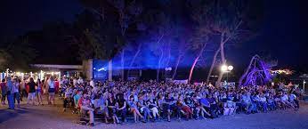 Open summer cinema at Bačvice beach in Split